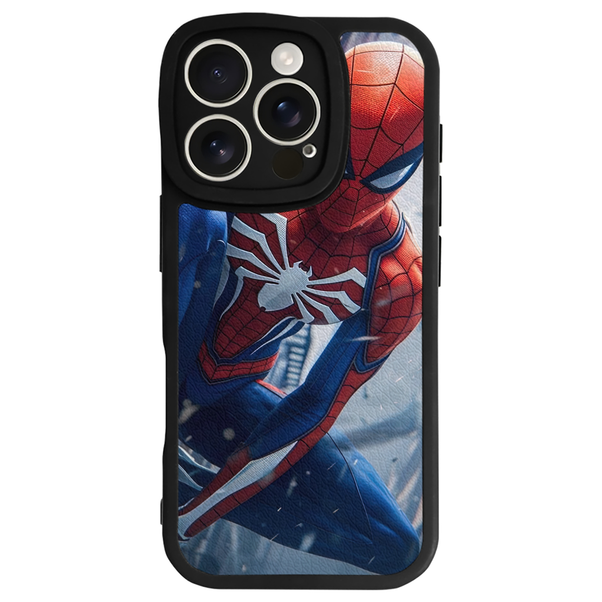 Spider Man スパイダーマン 【iPhone 16シリーズ対応】シリコンスマホケース（レザー調） 材質：シリコン